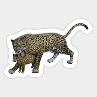 Jaguar and cub Sticker